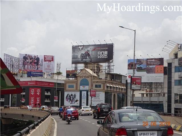 Hoardings rates in Punjagutta Circle Mangatrai Pearls Hyderabad, Hoardings company Hyderabad, Flex Banner